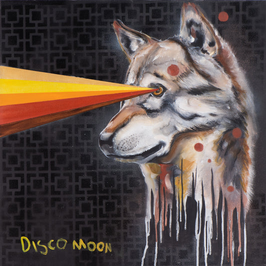 New Original - "Disco Moon" - (Oil on canvas 24" x 24")